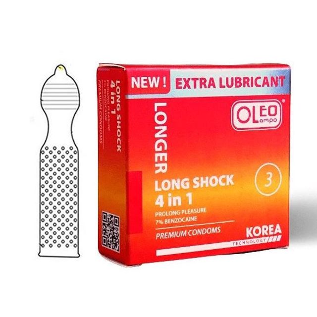 Bao Cao Su Oleo Lampo LONG SHOCK 4 in 1