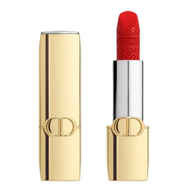 Son L&igrave; Dior Rouge Lipstick Limited Edition Golden Case 999 Velvet Finish M&agrave;u Đỏ Tươi