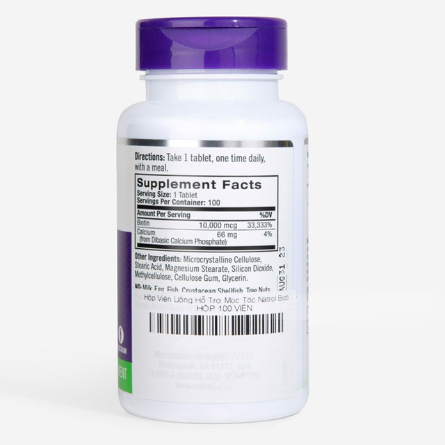 Vi&ecirc;n uống mọc t&oacute;c Biotin Natrol