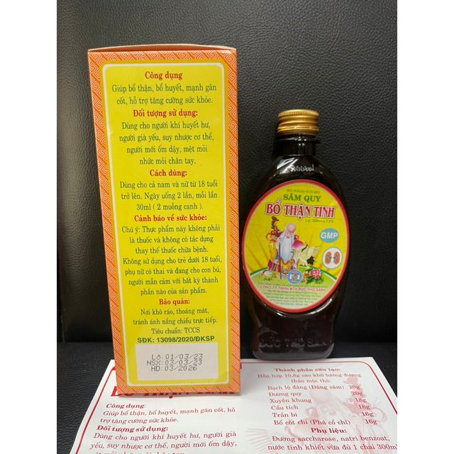 S&acirc;m Quy Bổ Thận Tinh Ngũ Tạng Tinh DTS 300ML
