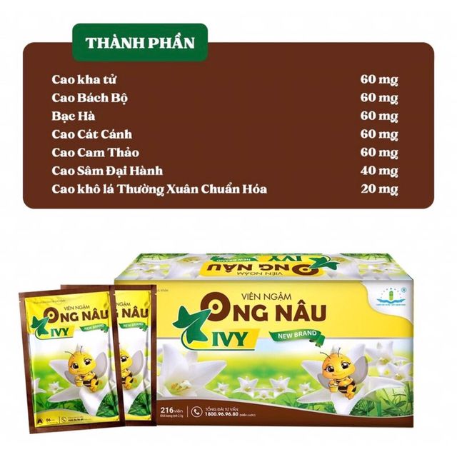 Vi&ecirc;n Ngậm Ong N&acirc;u T&acirc;m Dược Hỗ Trợ H&ocirc; Hấp