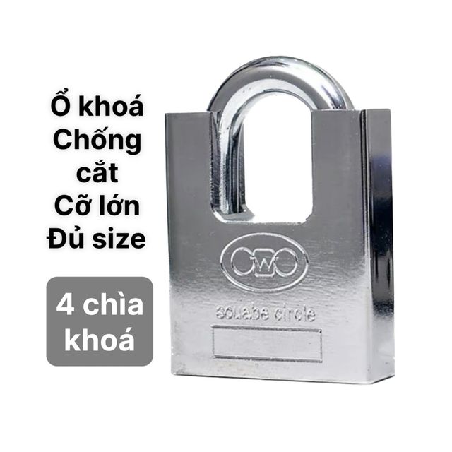 Kh&oacute;a Cửa Nh&agrave; Ổ Kh&oacute;a Chống Cắt Trắng Circle