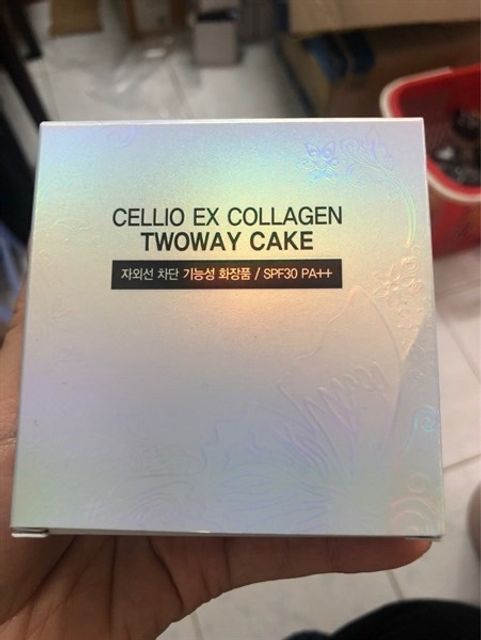 Phấn phủ 2 l&otilde;i Cellio ex collagen twoway
