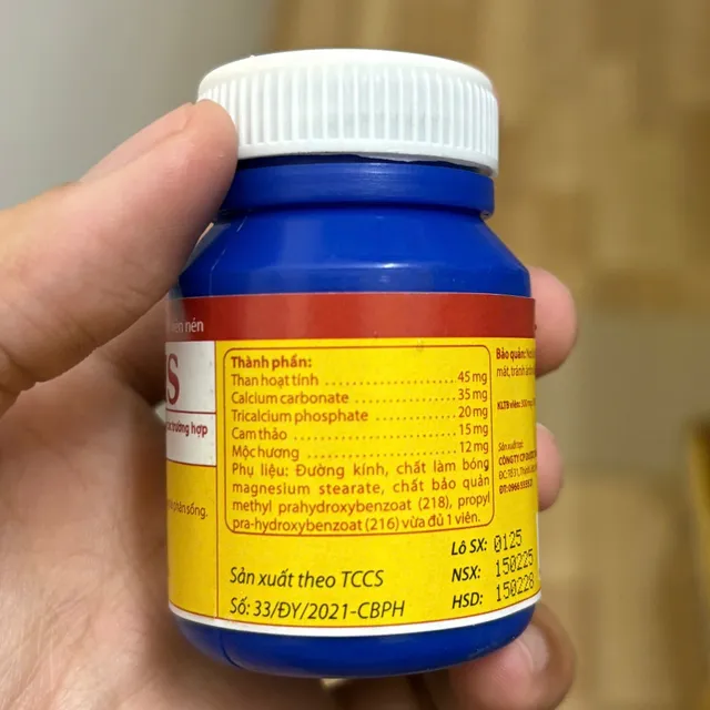 Ti&ecirc;u đen than hoạt t&iacute;nh Carbovis 100 vi&ecirc;n