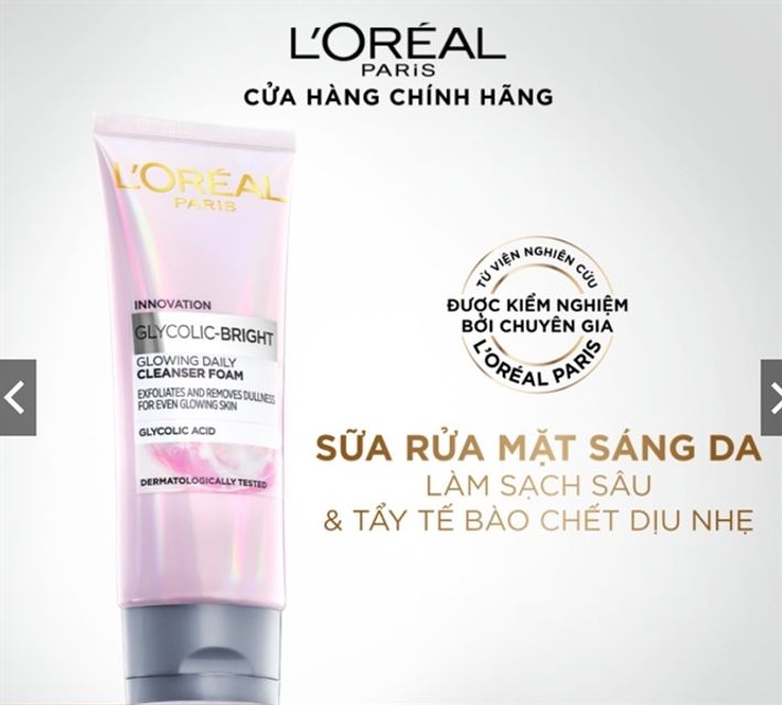 Sữa rửa mặt Loreal glycolic-bright 100ml