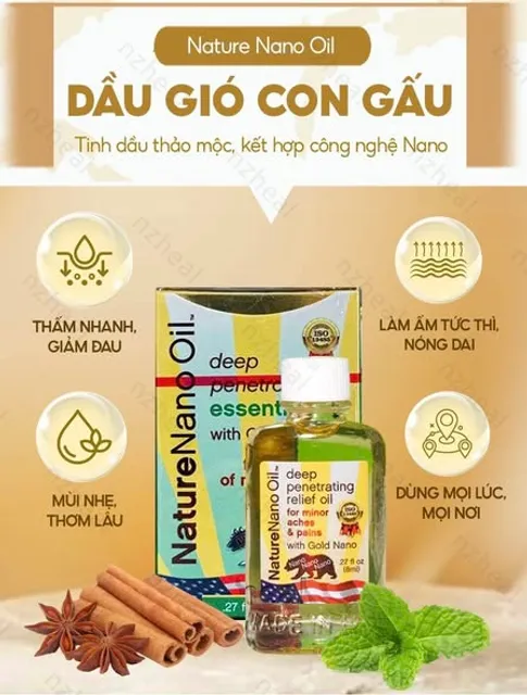 NaNo Oil Nature Nano oil Dầu N&oacute;ng Con Gấu Box 6 pcs