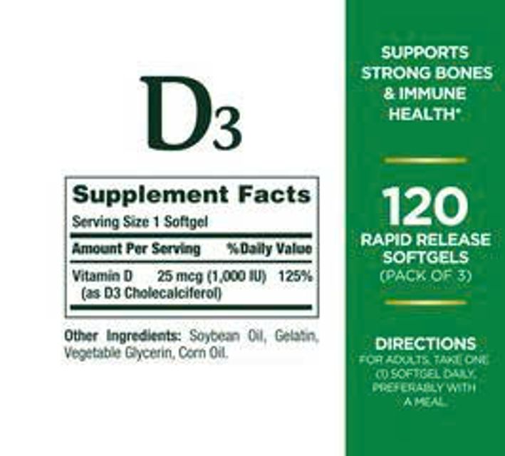 Vi&ecirc;n uống Vitamin D3 Nature&rsquo;s Bounty