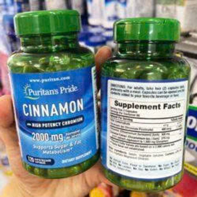 Vi&ecirc;n uống hỗ trợ đường huyết từ quế Puritan&rsquo;s Pride Cinnamon 2000mg