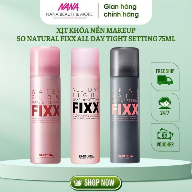 Xịt Kh&oacute;a Nền Makeup SO NATURAL FIXX All Day Tight Setting 75ML