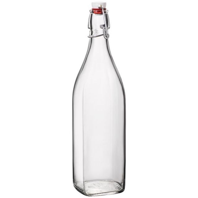 Chai thủy tinh vu&ocirc;ng Swing Bormioli Rocco 125ml&ndash;250ml&ndash;500ml&ndash;1L &ndash; Nắp c&agrave;i k&iacute;n hơi cao cấp &Yacute;