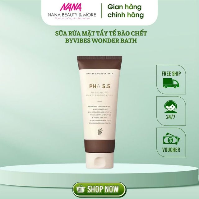 Sữa rửa mặt BYVIBES Wonder Bath PHA 5.5