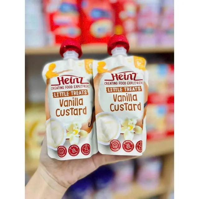 V&aacute;ng sữa hoa quả nghiền Heinz Custard &Uacute;c