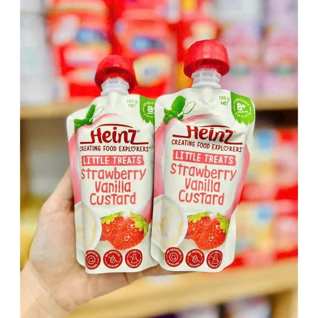 V&aacute;ng sữa hoa quả nghiền Heinz Custard &Uacute;c