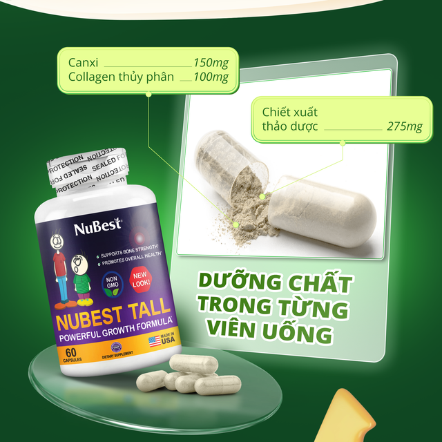 NuBest Tall New Look - Hỗ Trợ Phát Triển Xương, Giúp Xương Chắc Khỏe Cho Độ Tuổi Từ 5 đến 18 4
