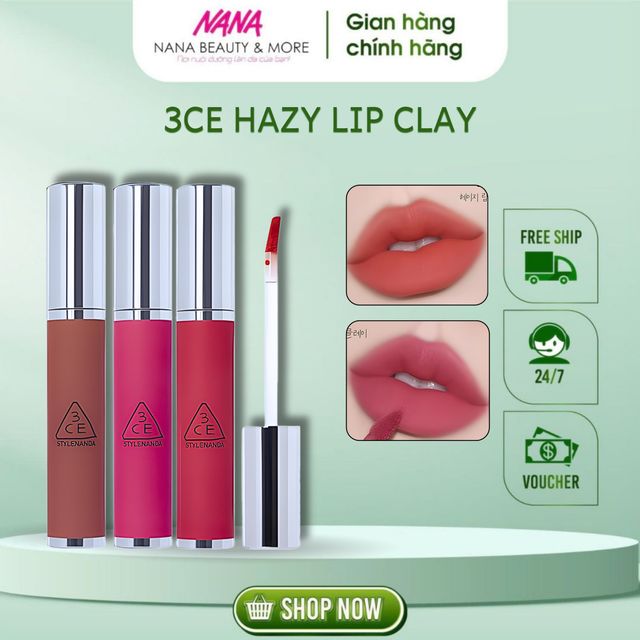 Son Kem Lỳ Mịn M&ocirc;i 3CE Hazy Lip Clay
