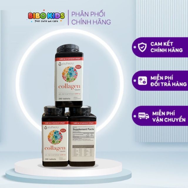 Collagen Youtheory Type 1 2 & 3 Của Mỹ, 390 vi&ecirc;n