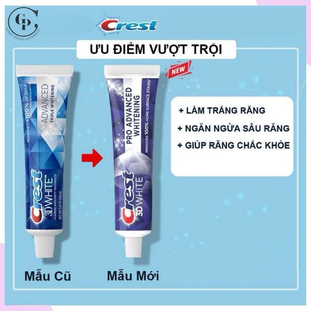 Kem đ&aacute;nh răng Crest Mỹ 3D Advanced Whitening