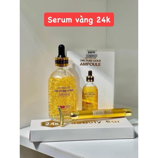Tinh chất v&agrave;ng 24k k&egrave;m thanh lăn &Uacute;c hộp 100ml