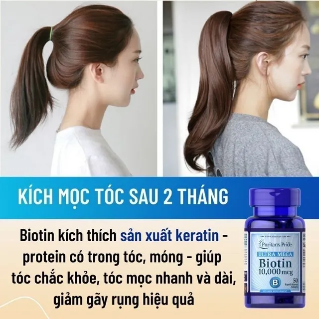 [Date 2027]Vi&ecirc;n uống Biotin Puritan's Pride 10000 mcg