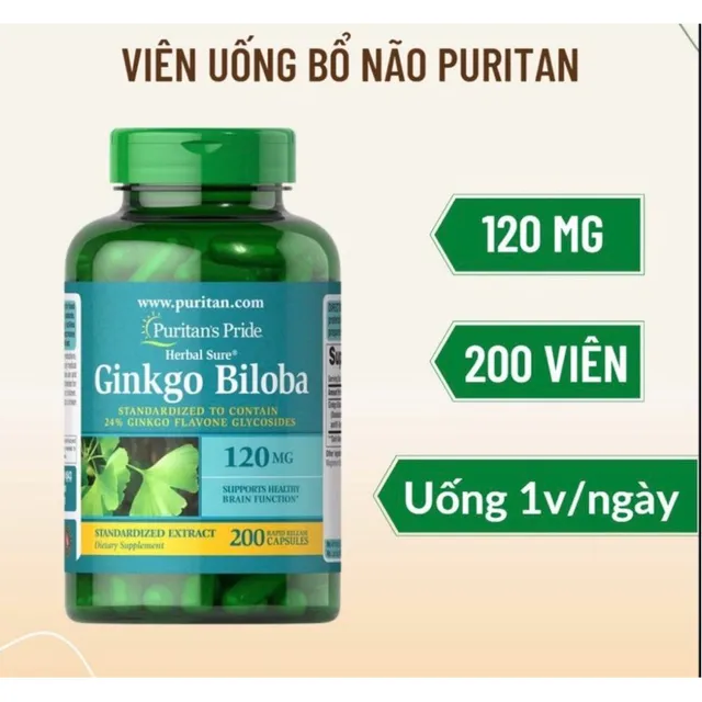 Vi&ecirc;n uống tuần ho&agrave;n n&atilde;o Ginkgo Biloba 120mg Puritan's Pride