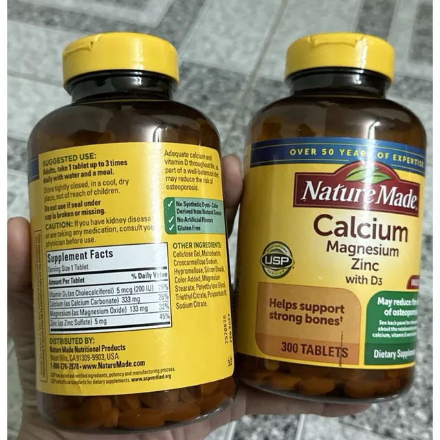 Vi&ecirc;n uống Calcium Magnesium Zinc D3 Nature Made