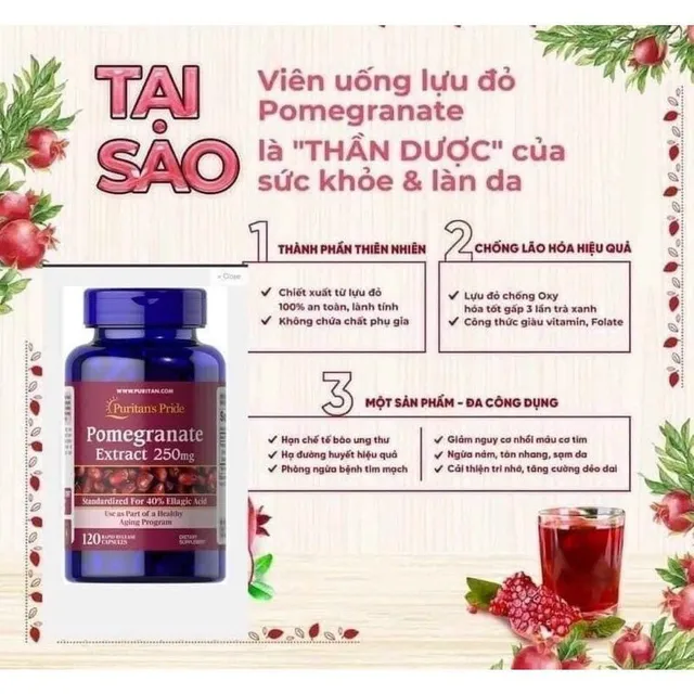 Vi&ecirc;n uống chống nắng nội sinh lựu