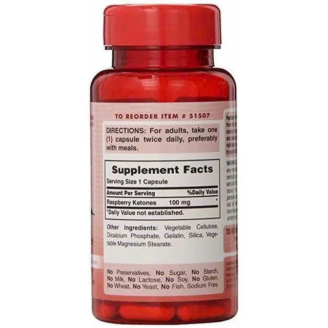 Puritan's Pride Raspberry Ketones Ingredients