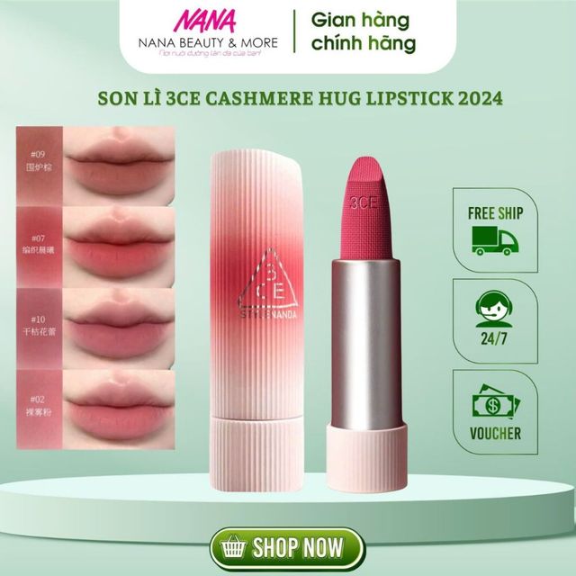 Son Thỏi L&igrave; 3CE Cashmere Hug Lipstick