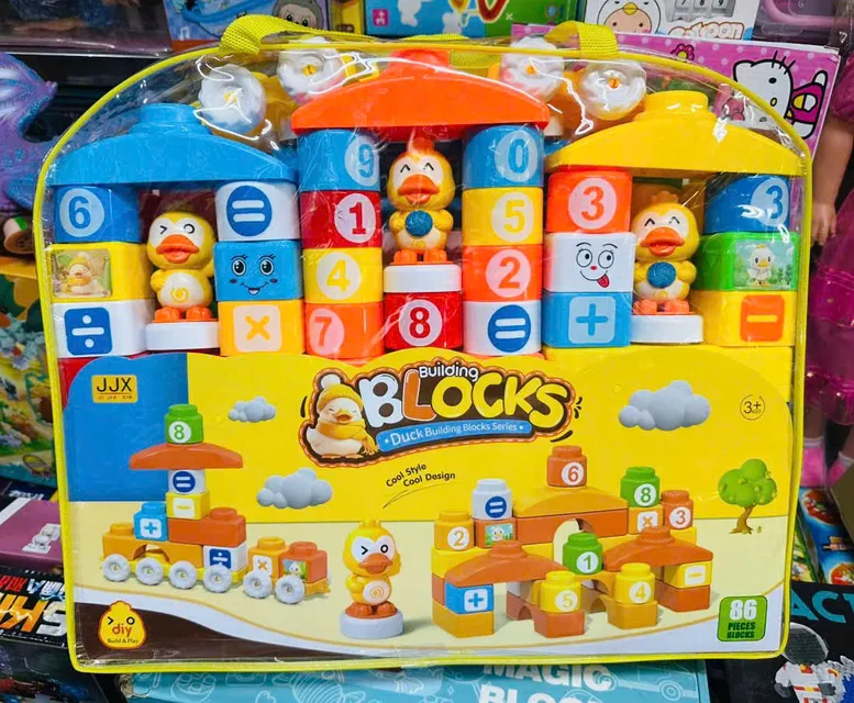 Đồ chơi xếp h&igrave;nh chủ đề con vịt v&agrave;ng Duck Block building 855