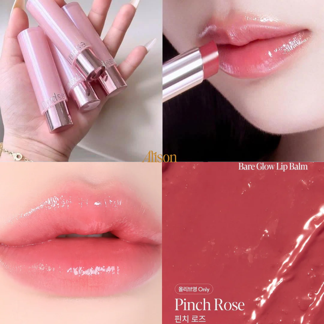 SET Espoir Bare Glow Lip Balm 5 Pinch Rose + Tint Glaze Ginger Peach Mini