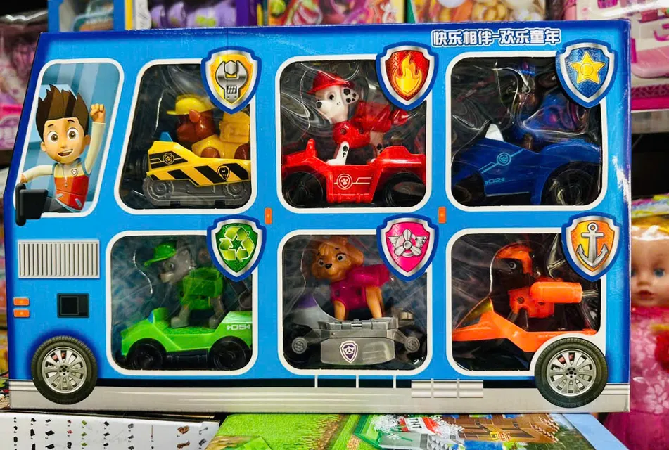 Bộ 6 xe đồ chơi đội ch&oacute; cứu hộ