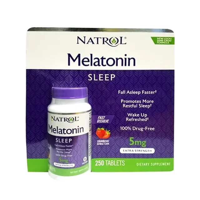 Vi&ecirc;n Uống hỗ trợ giấc ngủ Natrol Mela ton in Sleep 5mg Extra Strength 250 Vi&ecirc;n