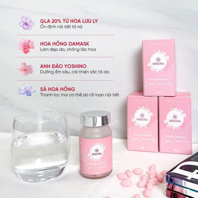 Vi&ecirc;n Uống H&agrave;m Hương Hebora Premium Sakura Damask Rose