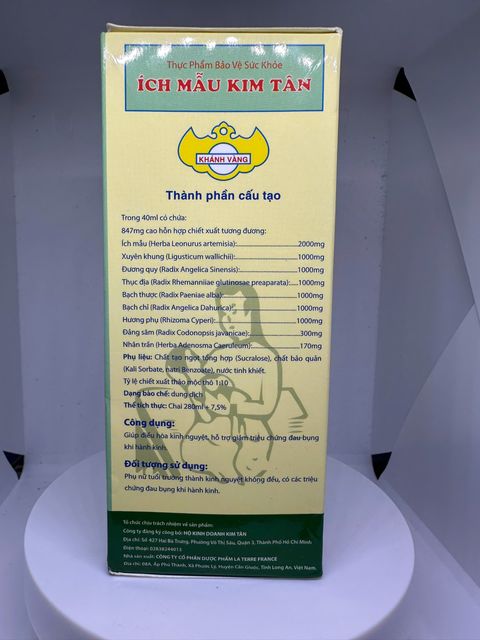 &Iacute;ch Mẫu Kim T&acirc;n - TPBVSK Hỗ Trợ Điều H&ograve;a Kinh Nguyệt