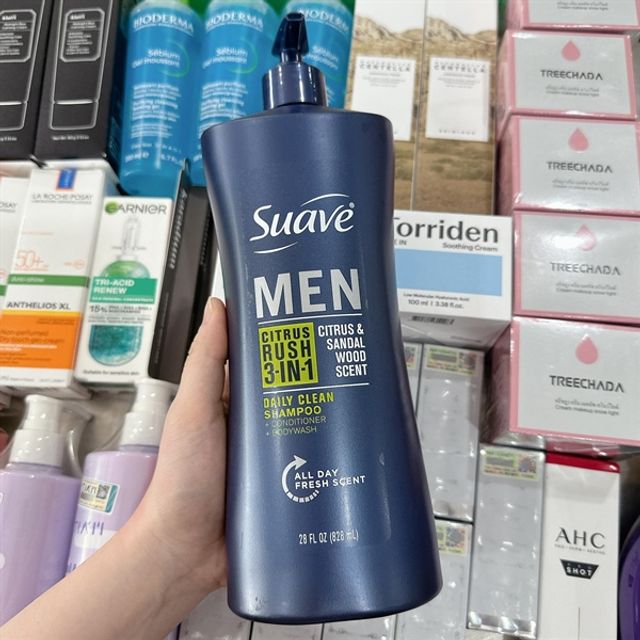 Dầu Gội Suave Men 3in1 828ml