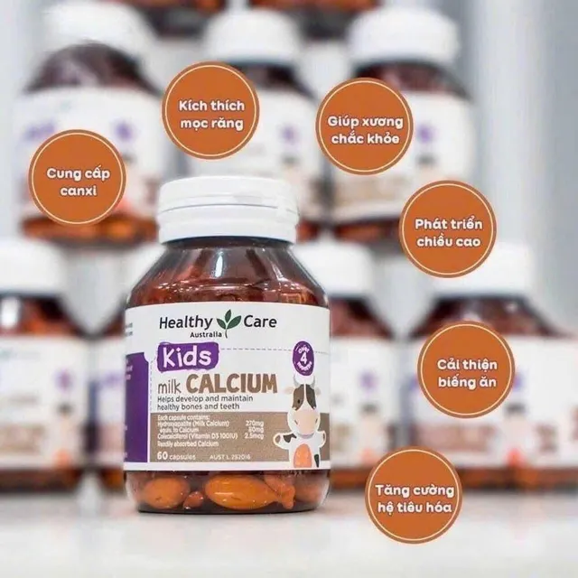 Vi&ecirc;n uống canxi Healthy Care cho b&eacute;