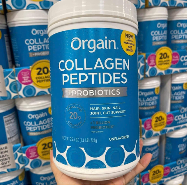 Collagen thủy ph&acirc;n Orgain Collagen Peptides + Probiotics