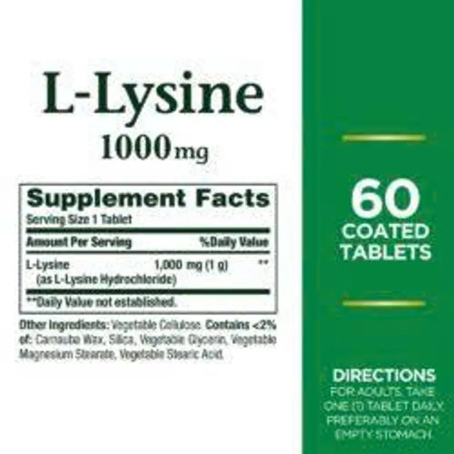 Vi&ecirc;n uống bổ sung L-Lysine Nature&rsquo;s Bounty L-Lysine 1000mg 60 vi&ecirc;n