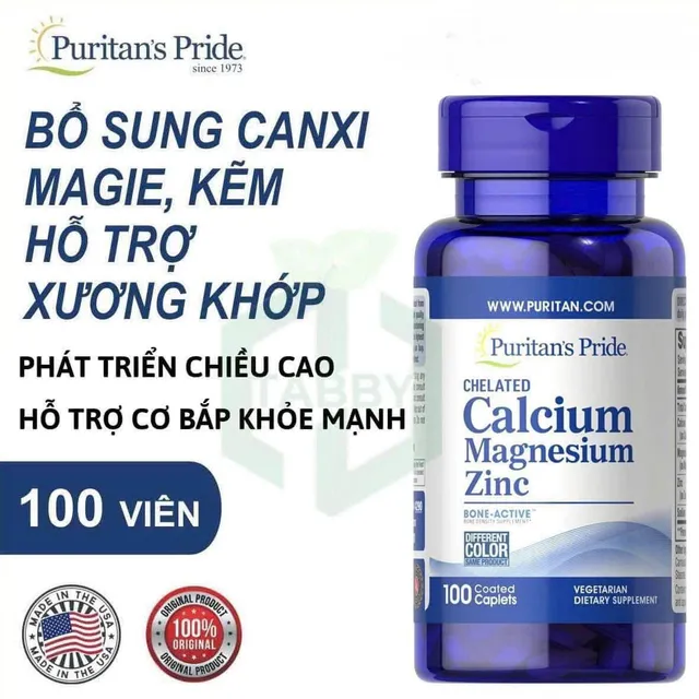 Vi&ecirc;n uống bổ sung Calci-Mg-Zn Puritan&rsquo;s Pride