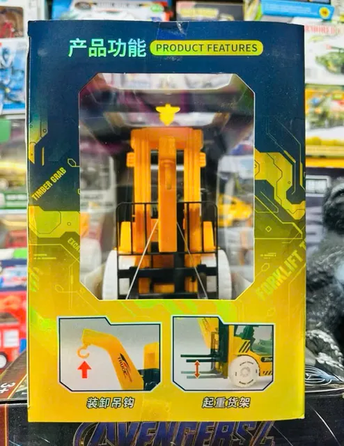 Đồ chơi xe n&acirc;ng 653 Forklift truck với &acirc;m thanh v&agrave; đ&egrave;n LED