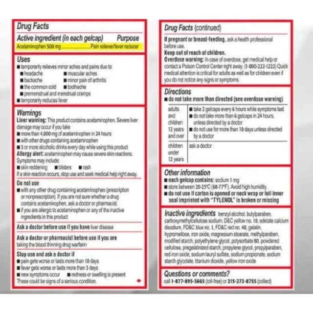 Vi&ecirc;n uống giảm đau TYLENOL - H&igrave;nh ảnh 4