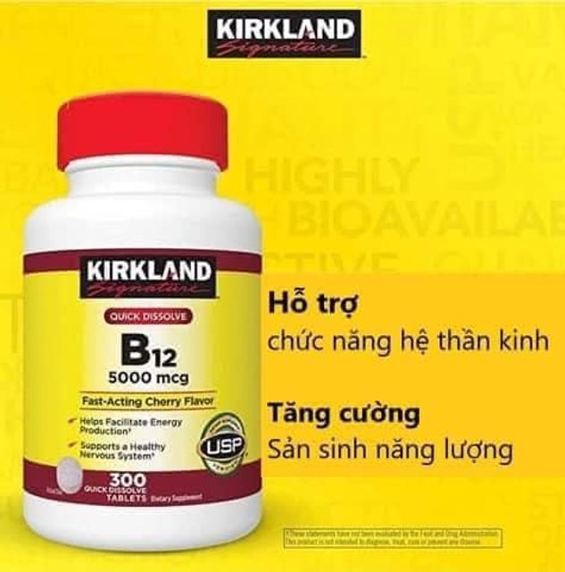 Vi&ecirc;n uống Vitamin B12 Kirkland