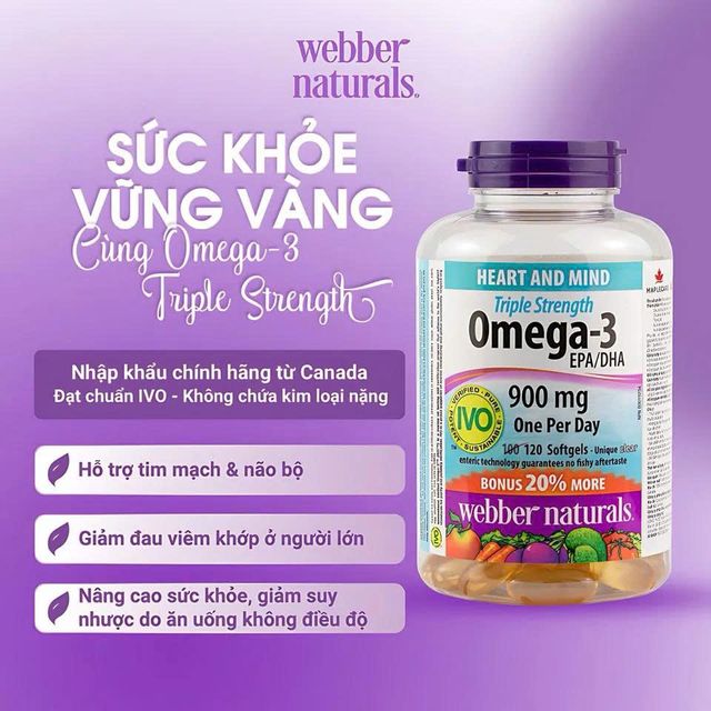 Dầu c&aacute; Webber Naturals Triple Strength Omega-3