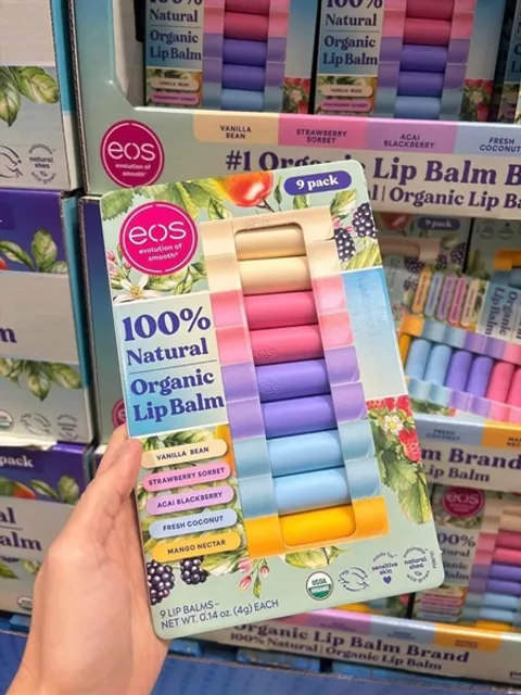 Set 9 Son Dưỡng EOS Organic Lip Balm 4g