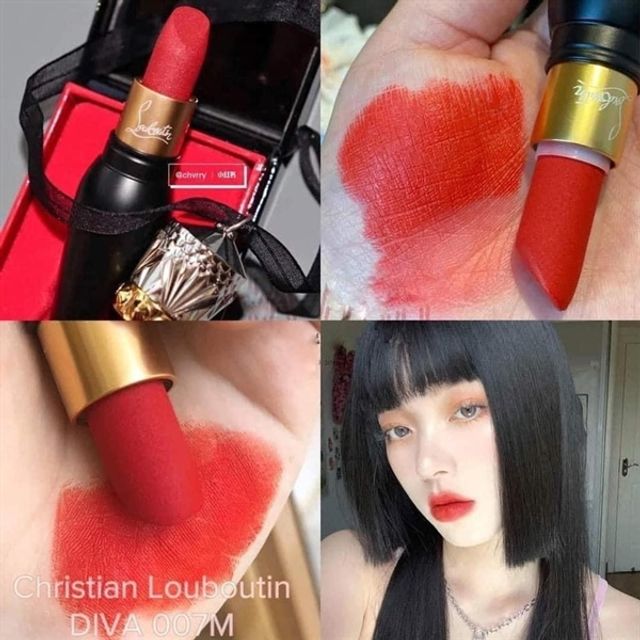 Son Christian Louboutin Diva 007M Đỏ Cam