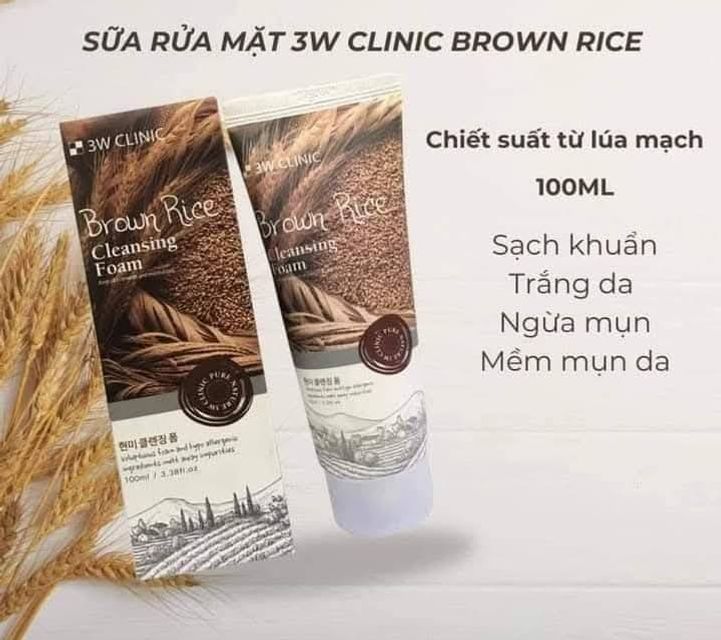 Sữa rửa mặt 3W Clinic Gạo