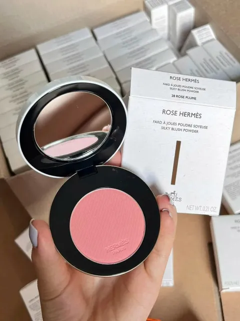 Phấn m&aacute; Hermes Rose Hermes Silky Blush Powder 28 Rose Plume
