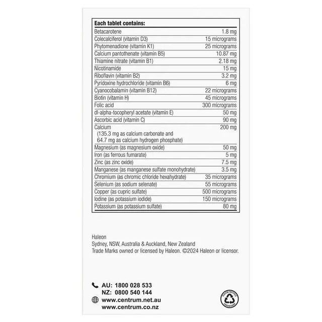 Vi&ecirc;n Uống Vitamin Tổng Hợp Centrum - Chất lượng