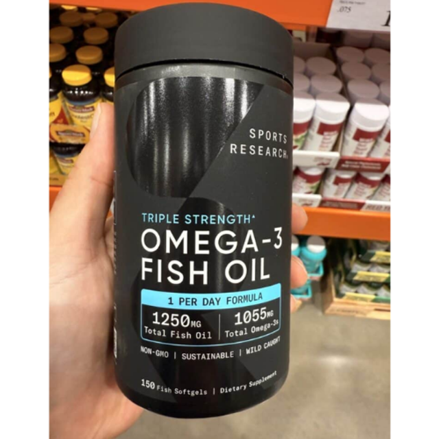 BILL MỸ - BAY AIR Dầu c&aacute; Sports Research Omega-3 Fish Oil Triple Strength