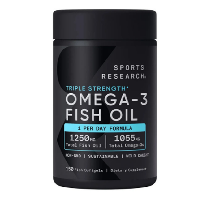 BILL MỸ - BAY AIR Dầu c&aacute; Sports Research Omega-3 Fish Oil Triple Strength